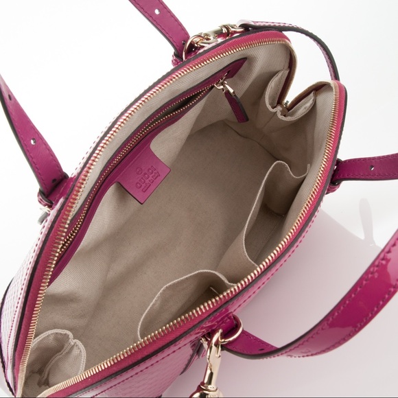 Gucci Nice Microguccissima Patent Leather Top Handle Bag, Fuchsia - Picture 5 of 7